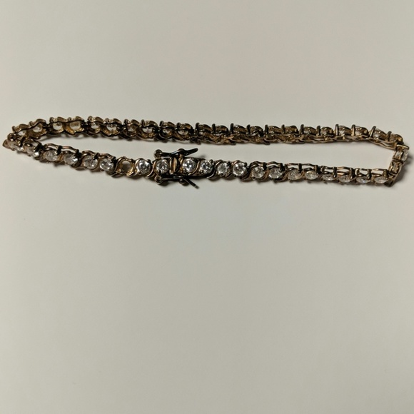 💍Vintage Sterling Silver CZ Tennis Bracelet - Picture 2 of 5